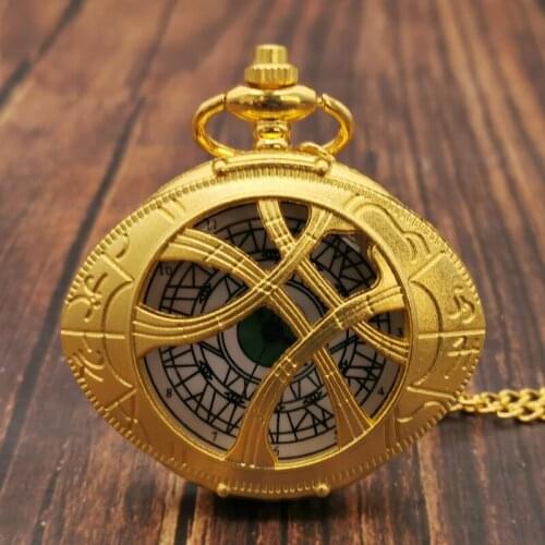 New Design Unique Quartz Pocket Watch men Steampunk Necklace Chain Men Clock Gift