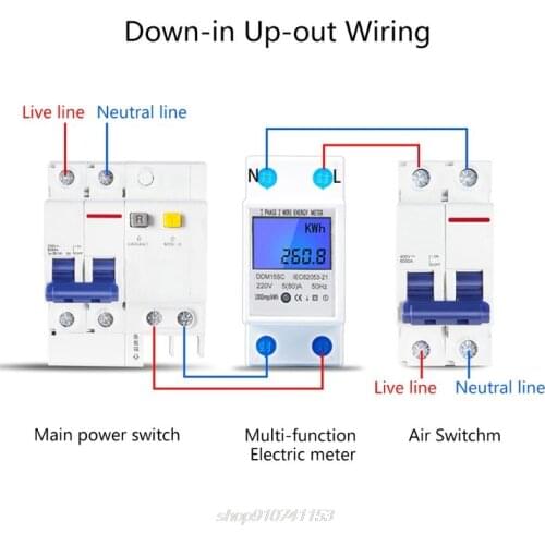 Single Phase 2Wires Din Rail 5(80A) Energy Meter Electric Meter Monitor DDM15SD LCD Backlight NO-RESET-FUNCTION M04 21 Dropship