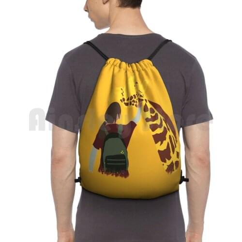 The Last Of Us : Ellie And The Giraffe Backpack Drawstring Bags Gym Bag Waterproof Ellie Williams Ellie The Last Of Us