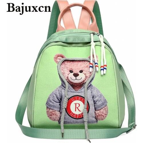 Luxury brand cute bear Backpack Women Oxford Shoulder Bag School Bags for Teenage Girls Ladies Travel Backpack mochila feminin