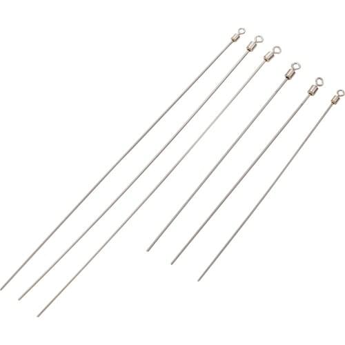 50pcs Hard Steel Wire Long Pole Fishing Swivel Stainless Steel Barrel Rolling Connector Fishing Accessories Tackle