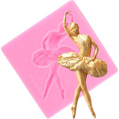Ballet Dancer Silicone Mold Girl DIY Party Fondant Cake Decorating Tools Cupcake Baking Molds Chocolate Gumpaste Candy Moulds