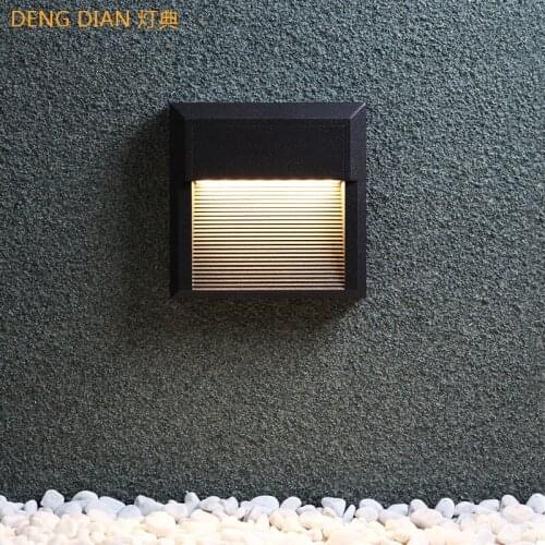 Modern Square Outdoor Lighting LED Stair Step Light Recessed Wall Lights Waterproof Aluminum Lamp 8W For Hallway Aisle Garden