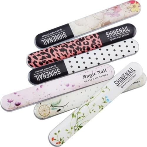 Glass Nail File 1Pcs Mini Mainicure 9cm/3.54inch Length Durable Crystal Buffer New Pattern Nail Art File Decorations Tools