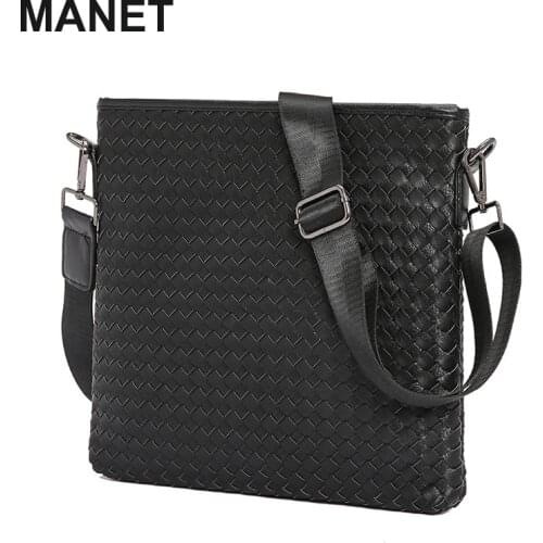 MANET Fashion Man Leather Messenger Bags Male Cross Body Shoulder Bags Mans Business Briefcase Messenger Shoulder Bags Luxury