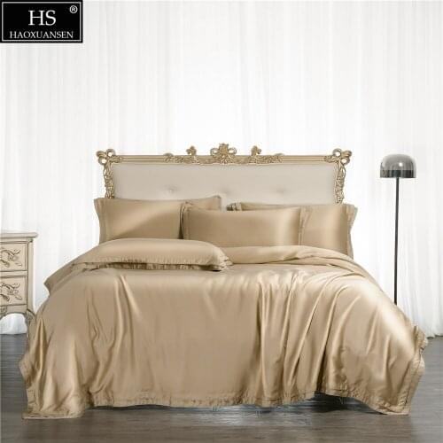 Light Coffee Fashion Double Lines Design 4Pieces Bedding Sets Tencel Lyocell Super Silky Soft Pillowcase Duvet Cover Bed Sheet