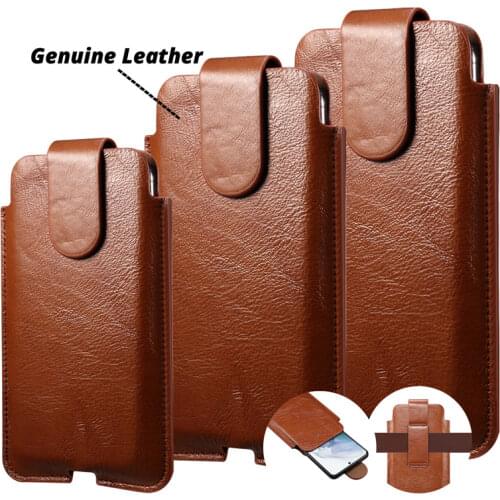 Universal Leather Mobile Phone Bag for Samsung S20 Ultra Note20 S10 S9 S8 Plus A50S Case Belt Bag Phone Pouch for iPhone 12 11 X