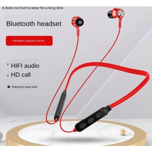 Waterproof Sport Earbud Earphone Bluetooth 5.0 Wireless Headset Magnetic Neckband Earphones IPX5 with Noise Cancelling Mic