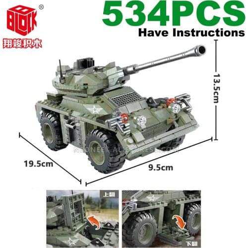 WW2 Military Vulture T-34 World War Heavy Medium Tank Armored Vehicle Model Building Blocks Army Action Figures Toy For Child