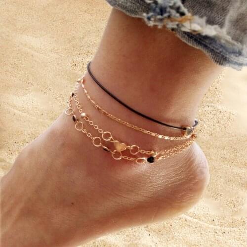 Punk 2019 Fashion New Anklet Handmade Temperament New Womens Love Multi-layer Anklet Manufacturers Wholesale Sales