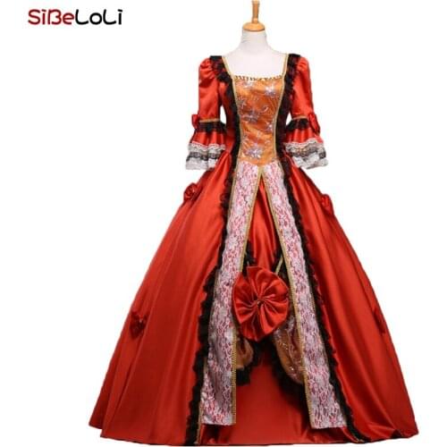 18th Century Womens Rococo Ball Gown Lace Long Gothic Victorian Dress Masquerade Theme Dresses