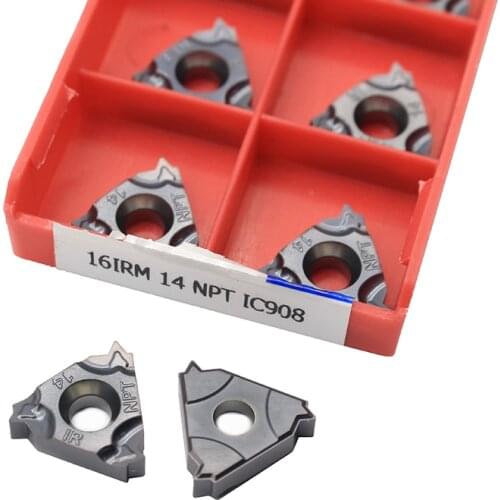 10pcs Thread 16IRM 14 NPT IC908 Carbide CNC Threaded Carbide Inserts Thread Lathe Turning Blade Tool Tungsten Carbide Insert