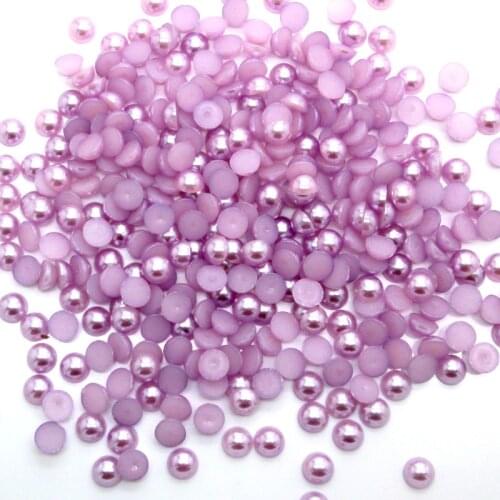 1000Pcs 7mm Light Purple Half Roud Pearl Beads FlatBack Scrapbook Craft Cabochon Kawaii DIY Embellishments Accessories