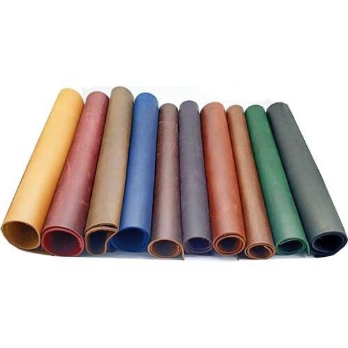 12 colors Genuine Leather Crazy Horse Leather Material Leathercraft Vintage Oil Tanned Leather Piece Pull-Up Cowhide 2.0mm