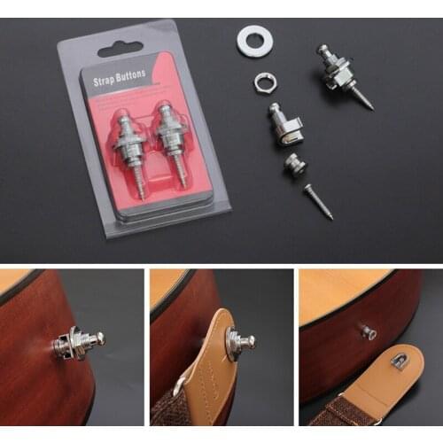 2pcs/set Guitar Strap Lock Universal Anti-slip Metal Stringed Instruments Belt Performance Accessories For Music Lovers