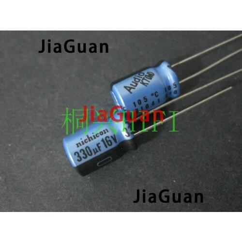 20pcs Genuine NICHICON KT 16V330UF 8X11.5MM Audio Electrolytic capacitor blue kt 330uF/16v hot sale 330UF 16V
