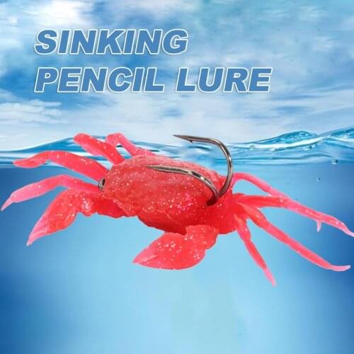 34.5g Crab Lure Soft 3D Crab Baits Artificial Crab Simulation Sharp Baits Tools Silicone Crab Lure Sea Fish Fishing Tackle Tools