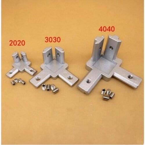 4pcs/lot L type 3-dimensional bracket 2020 3030 4040 T Slot Aluminum Profile 3-way corner Connector bracket Interior Connector