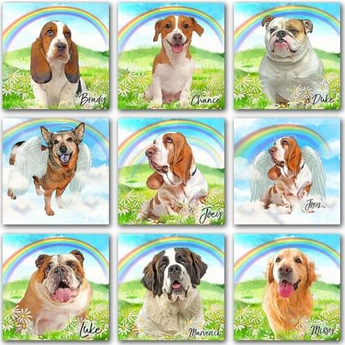 5D Diamond Painting Set Animals Dog Poodle Bulldog Rainbow angel home decor Kit Full Square&Round embroidery mosaic Cross stitch