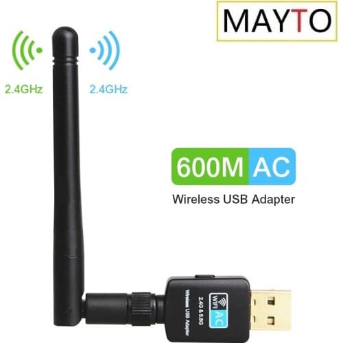 600Mbps USB Wifi Adapter 5.8GHz+2.4GHz Wi-Fi Receiver Wireless Network Card High Speed Antenna Adapter