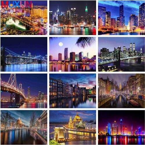 Full Square Drill 5D Diy Diamond Embroidery City Scenery Diamond Painting Cross Stitch Rhinestone Mosaic Home Decor Gift Rp829