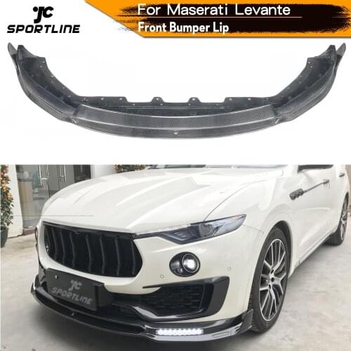 Front Bumper Lip Spoiler Splitters For Maserati Levante 2016 - 2020 Carbon Fiber Front Bumper Lip Spoielr