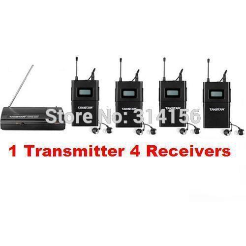 Takstar wpm-200/ wpm200 UHF Wireless Monitor System In-Ear Stereo Wireless Headset Stage monitors 1 Transmitter+4 Receivers
