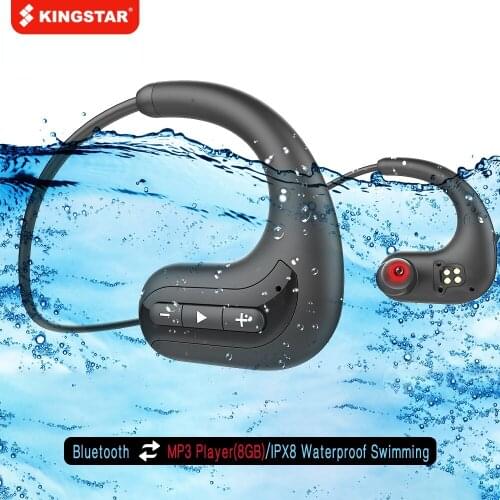 KINGSTAR Wireless Bone Conduction Headphones Bluetooth Earphones IPX8 Waterproof Swimming Diving Sport Music Headset For Huawei