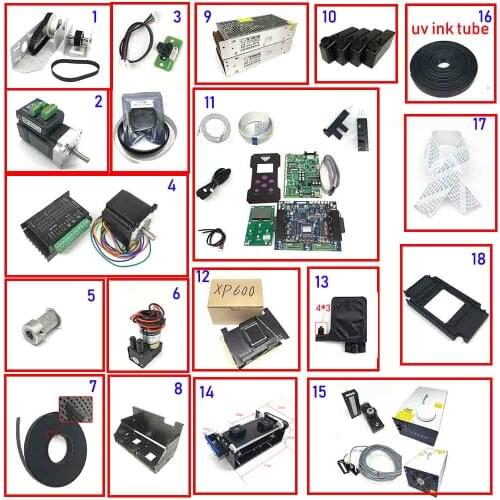 Large inkjet printer retrofit upgrade conversion Epson xp600, DX11 print head dual-head UV printing parts kit
