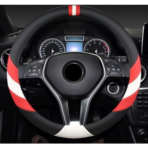 Non-slip Fit O Shape D Shape Standard Car Steering Wheels Covers 38CM/15'' Steering Wheel Hubs For VW GOLF 7 2015 POLO JATTA