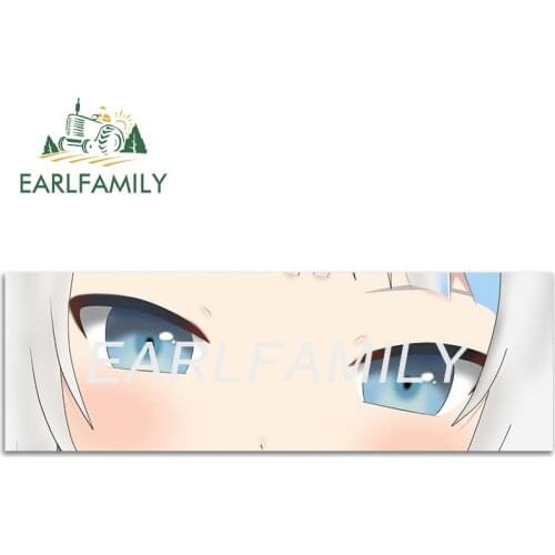 EARLFAMILY 13cm x 4.2cm for Gawr Gura Shark Eyes Car Accessoires Stickers Anime Fine Decal Surfboard Motorcycle Laptop Decals