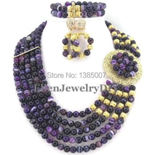 Elegant Lady Nigerian Wedding Beads hot Beads Jewelry Set African Beads Jewelry hot Necklace Bracelet Earrings Sets JL4150