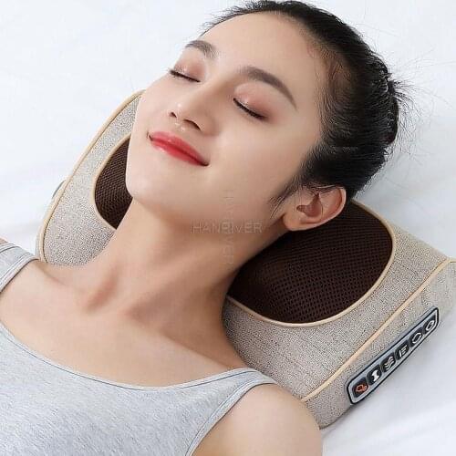 10 Heads Electric Massage Pillow Cervical Vertebra Massager Waist Body Neck Kneading Therapy Shoulder Stress Relief Massageador
