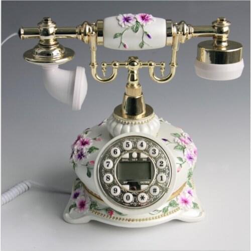 European antique painted crafts jewelry Home Furnishing resin telephone landline retro pastoral caller ID