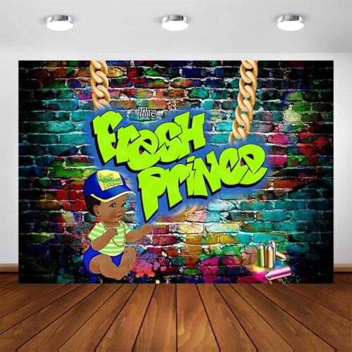 Fresh Prince Party Backdrop Graffiti Wall The Fresh Prince Baby Shower 80s 90s Photo Background Photography Studio Supplies