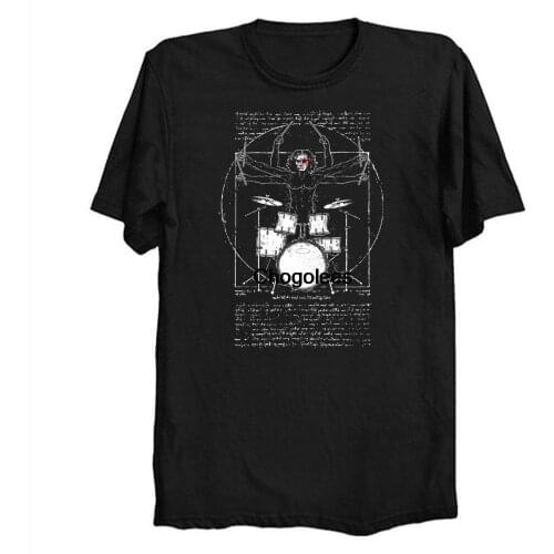 Vitruvian Drums t shirt Leonardo Da Vinci Vitruvian Man Arts Rock & Roll Drummer Heavy Metal Music Pop Culture Tee Shirt