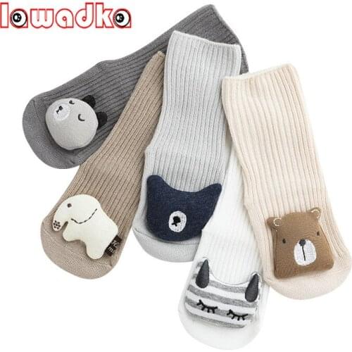 Lawadka Cotton Socks for Newborns Anti Slip Baby Boy Socks Cartoon Infant Floor Socks for Girls Autumn Spring Age for 0-24M 2020