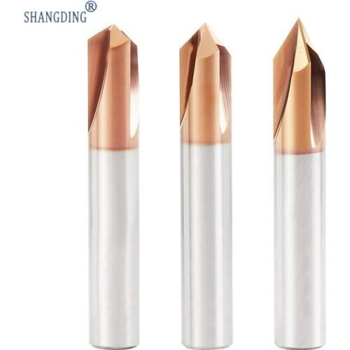 HRC55 Alloy 60 degree steel Chamfer milling Trimming Device Three Blade Directly Groove