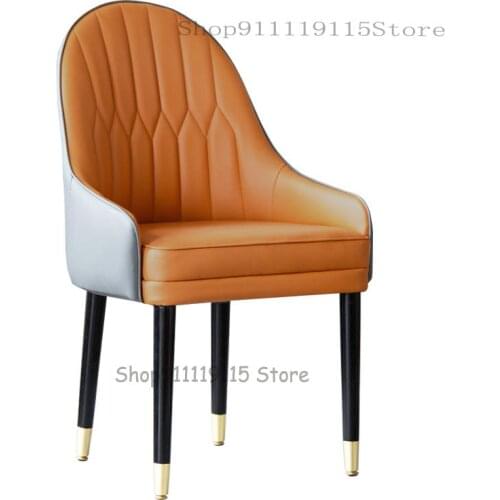 Customized Light Luxury Dining Chair Post Modern Nordic Solid Wood Back Chair American Household Dining Table Stool Leather Chai