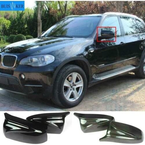Left+Right X5 X6 Mirror Cover Car Side Door Wing Rear View Mirror Cap Cover Shell Replacement For BMW X5 X6 E70 E71 2007-2013