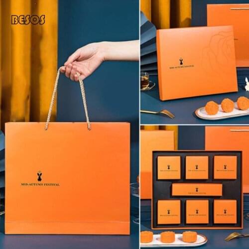 Fashion High Grade Large Orange Portable Bronzing Gift Box Party Wedding Cake Candy Flower Jewelry Packaging Decorative Gift Box