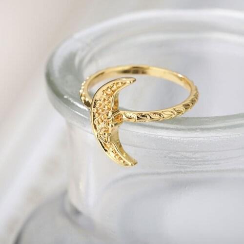Trendy Moon Stainless Steel Rings for Women Gold Ring Female Fashion Jewelry Chrismas Gifts Wedding Party 2020 new