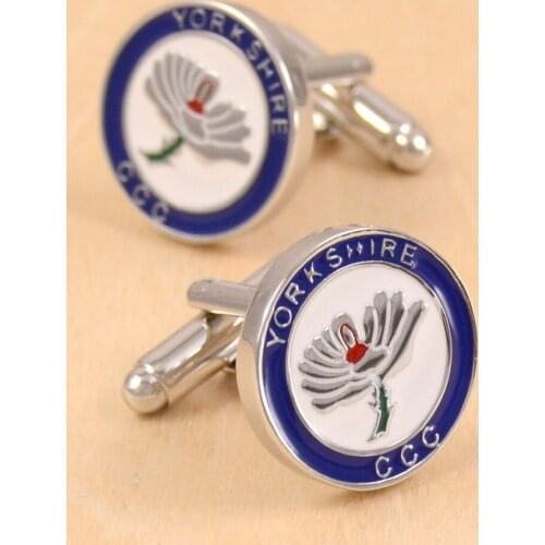 SAVOYSHI Fashion Blue Yorkshire Cufflinks For Mens French Shirt High Quality Round Enamel Cuff Nail Brand Jewelry Wedding Gift