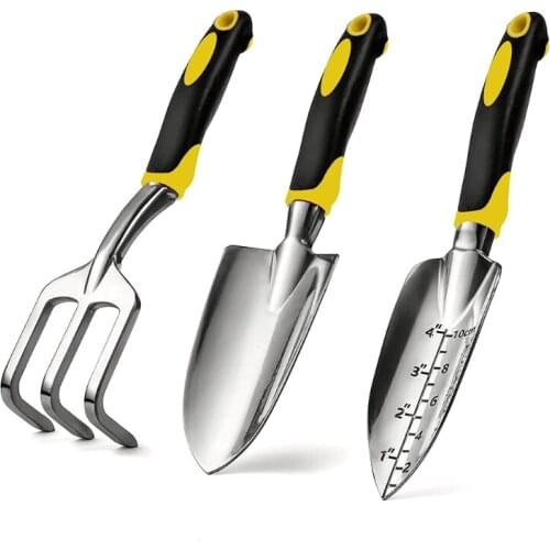 Y51B Multifunctional Garden Hand Tool Set 3 Pieces Stainless Steel Portable Garden Hand Shovels and Cultivator Hand Rake