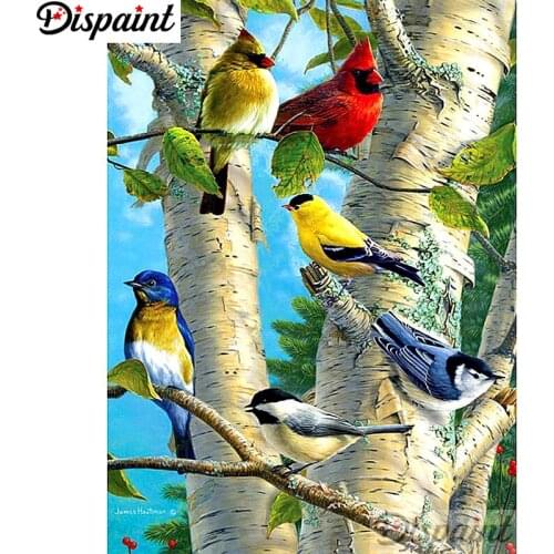 Dispaint Full Square/Round Drill 5D DIY Diamond Painting "Animal bird scenery" Embroidery Cross Stitch 5D Home Decor A11575