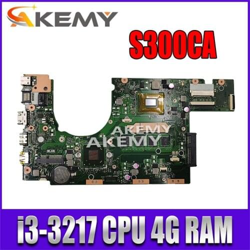 New motherboard S300CA For Asus S300CA VivoBook S300C Laptop motherboard S300CA mainboard I3-3217U REV2.0 4G RAMnew motherboard