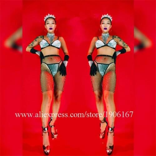 New Sexy Lady Party Evening Dance Team Clothes With Crown Catwalk Model Show Ballroom Costume Christmas Halloween DS DJ Bar Suit