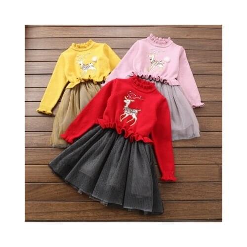 2018 new winter childrens clothing girls sweaters dresses 6-14 years girls' sweater A16