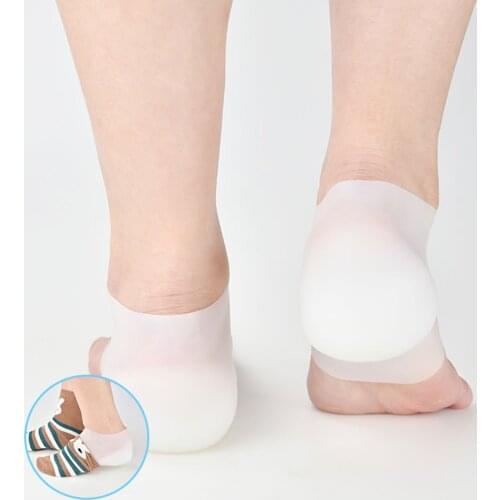 Height Increase Insoles Invisible Silicone Socks Women Men Heel Pads Gel Lift Insole Dress In Socks Cracked Foot Massage Pads