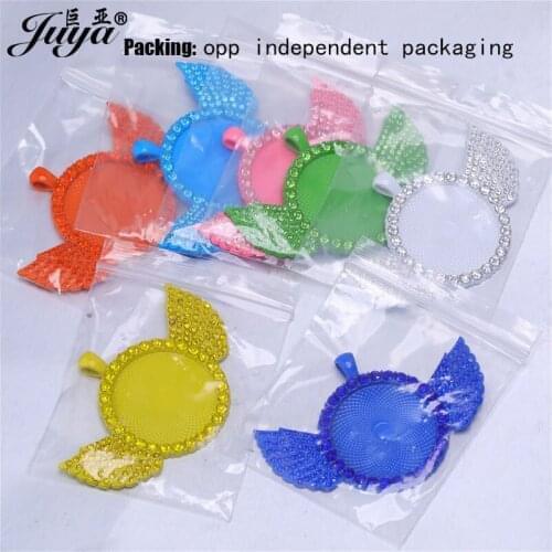 Bulk items wholesale lots 30PCS Wings Pendant Base 20/30mm Blank Tray For Photo Logo Design Hiphop Necklaces DIY Jewelry Making